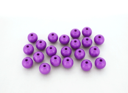 OPAQUE PLASTIC BEADS - BALL - 10mm PURPLE С13 - PACKAGE 500g Hole-2.2mm (918pcs.)