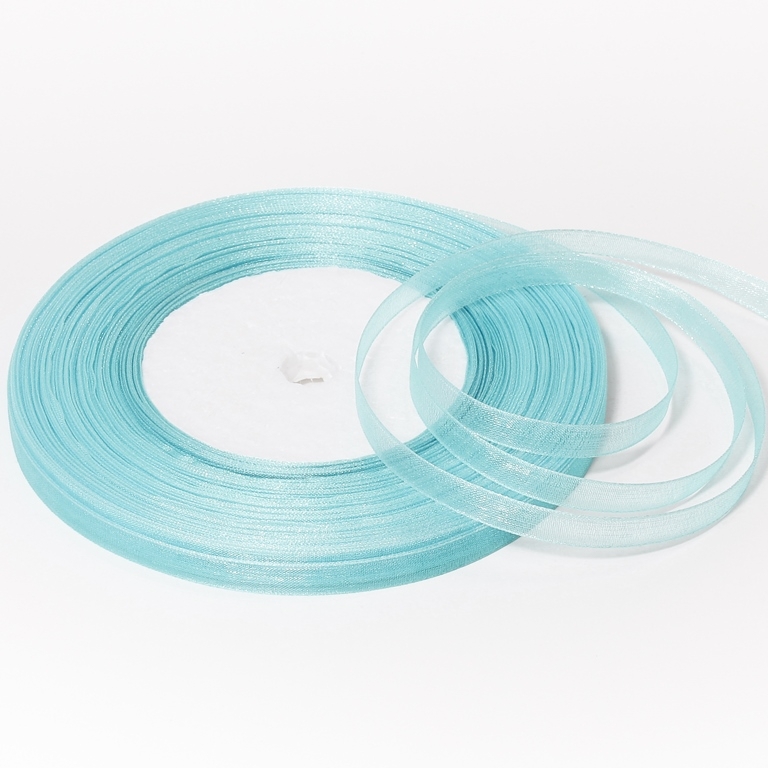 ORGANZA RIBBON 0.6cm - BLUE SKY 157 - 50yards(45m)