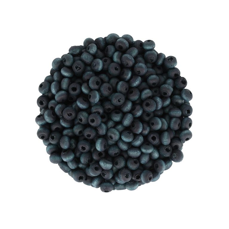 ДЪРВЕНИ МЪНИСТА - ТОПЧЕ - 3х4мм СИНЬО Т. А04 - ПАКЕТ 500 гр. (24000 бр.) Отвор-2.0мм