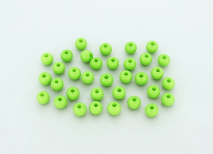 OPAQUE PLASTIC BEADS - BALL - 6mm GREEN С23 - PACKAGE 500g Hole-1.8mm (4292pcs.)