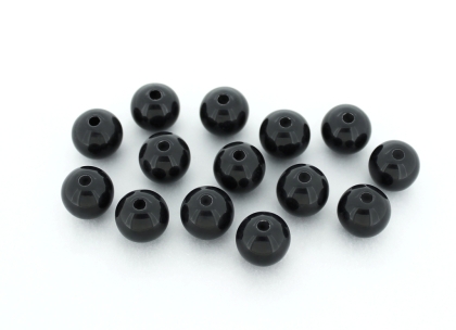 OPAQUE PLASTIC BEADS - BALL - 12mm BLACK С42 - PACKAGE 500g Hole-2.2mm (545pcs.)