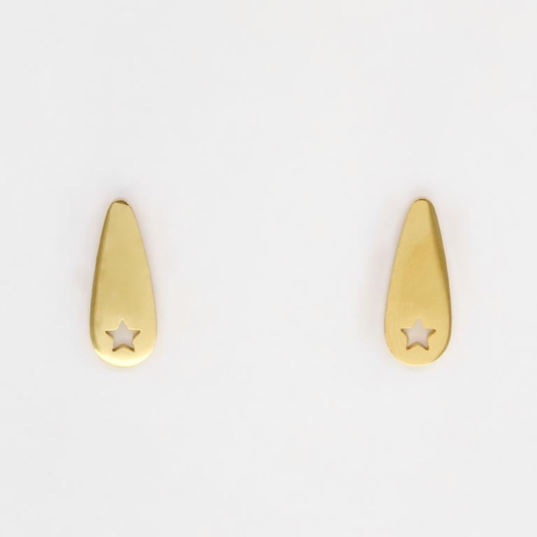 JEWELRY - EARRINGS - SCREW - STAINLESS STEEL - DROP Е274 - 0.7x1.8cm GOLD - 1 pair