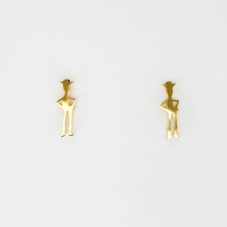 JEWELRY - EARRINGS - SCREW - STAINLESS STEEL - BOY Е277 - 0.6x1.8cm GOLD - 1 pair