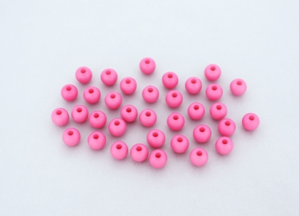 OPAQUE PLASTIC BEADS - BALL - 6mm PINK (DARK) С03 - PACKAGE 500g Hole-1.8mm (4290pcs.)