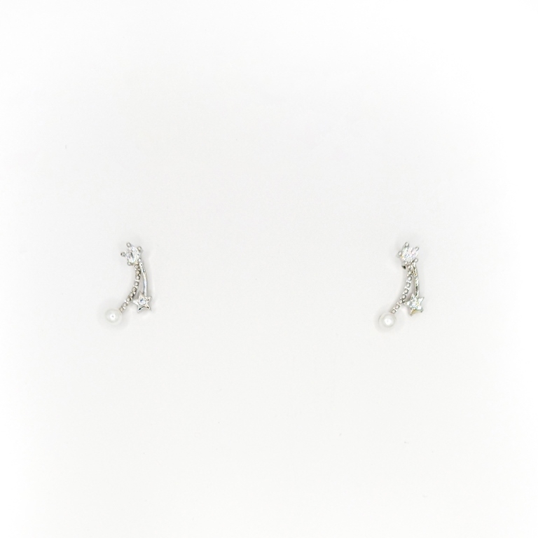 JEWELRY - EARRINGS - SCREW - ZIRCON - Е293 - 0.8x1.1cm NICKEL - PACKAGE 6 pairs