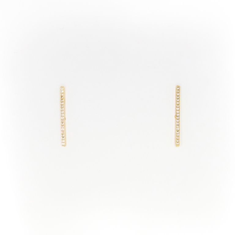 JEWELRY - EARRINGS - SCREW - ZIRCON - ROD Е306 - 0.2x2.4cm GOLD - PACKAGE 6 pairs