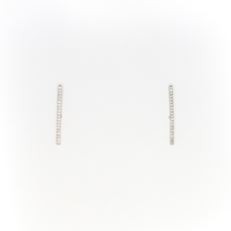 JEWELRY - EARRINGS - SCREW - ZIRCON - ROD Е306 - 0.2x2.4cm NICKEL - 1 pair