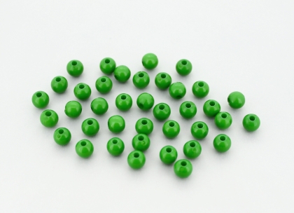 OPAQUE PLASTIC BEADS - BALL - 6mm GREEN (DARK) С24 - PACKAGE 500g Hole-1.8mm (4290pcs.)