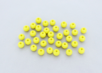 OPAQUE PLASTIC BEADS - BALL - 6mm YELLOW С17 - PACKAGE 500g Hole-1.8mm (4396pcs.)