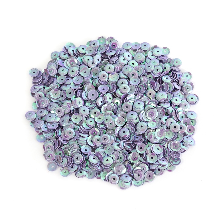 SEQUINS - CIRCLE 04 RELIEF - OPAQUE АВ - 7mm PURPLE (LIGHT) 083 - PACKAGE 250g Hole-1.0mm