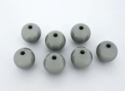 OPAQUE PLASTIC BEADS - BALL - 18mm GRAY С35 - PACKAGE 500g Hole-3.5mm (155pcs.)