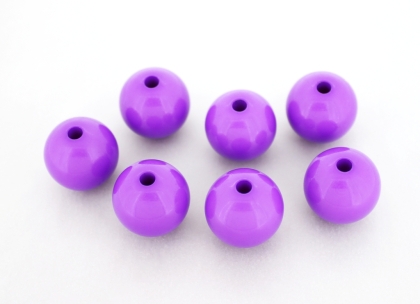 OPAQUE PLASTIC BEADS - BALL - 18mm PURPLE С13 - PACKAGE 500g Hole-3.5mm (157pcs.)