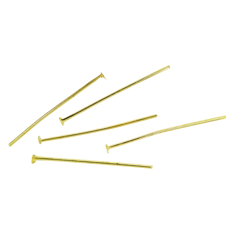 METAL ELEMENTS - T HEAD PINS - 30x0.8mm GOLD COLOR - 50g (375pcs.)