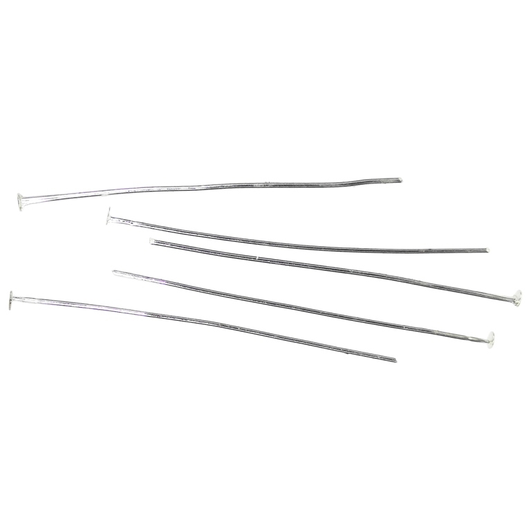 METAL ELEMENTS - T HEAD PINS - 50x0.8mm NICKEL COLOR - NICKEL FREE - 50g (215pcs.)