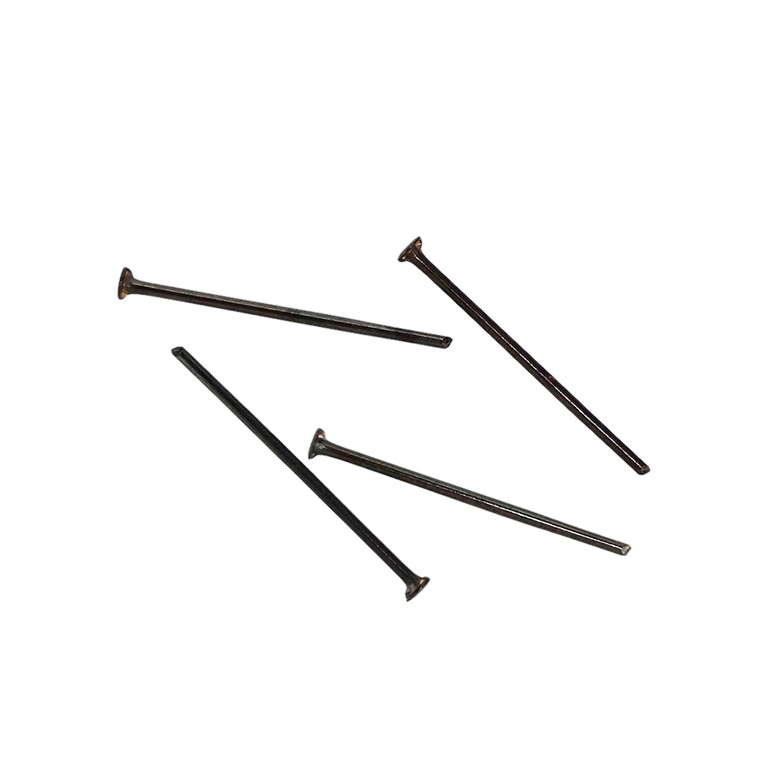 METAL ELEMENTS - T HEAD PINS - BRASS - 16x0.6mm OXIDIZED BRASS - 20g (1170pcs.)