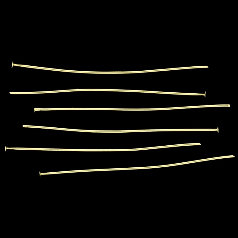 METAL ELEMENTS - T HEAD PINS - STEEL 304 - 50x0.7mm GOLD COLOR - 5g (30pcs.)