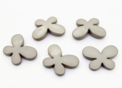 OPAQUE PLASTIC BEADS - BUTTERFLY 01 - SMOOTH - 21x29x6mm GRAY С35 - PACKAGE 500g Hole-3.0mm (250pcs.)