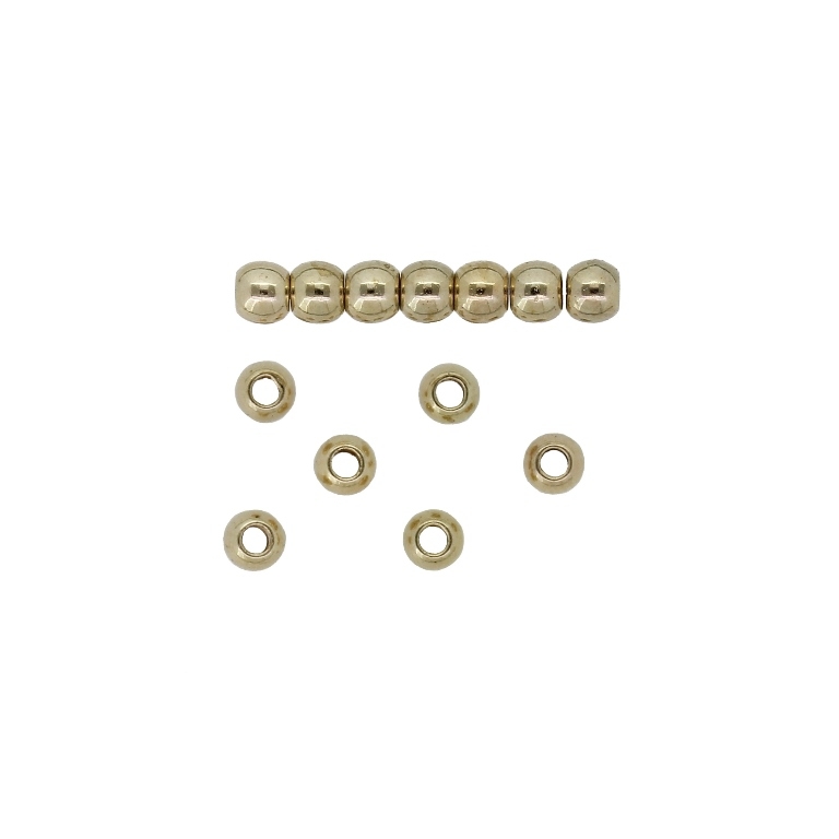 METAL PLATED PLASTIC / CCB BEADS - BALL - 4mm ROSE GOLD - PACKAGE 500g (19500pcs.) Hole-1.6mm