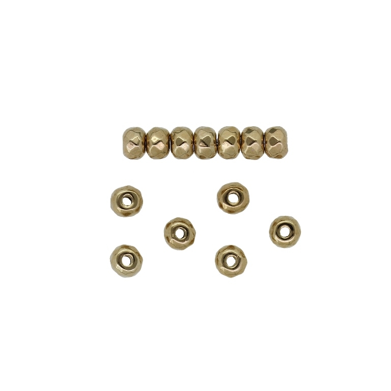 METAL PLATED PLASTIC / CCB BEADS - BALL FACETED - 4mm ROSE GOLD - 50g (1280pcs.) Hole-1.2mm