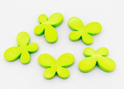 OPAQUE PLASTIC BEADS - BUTTERFLY 01 - SMOOTH - 21x29x6mm GREEN С23 - PACKAGE 500g Hole-3.0mm (250pcs.)