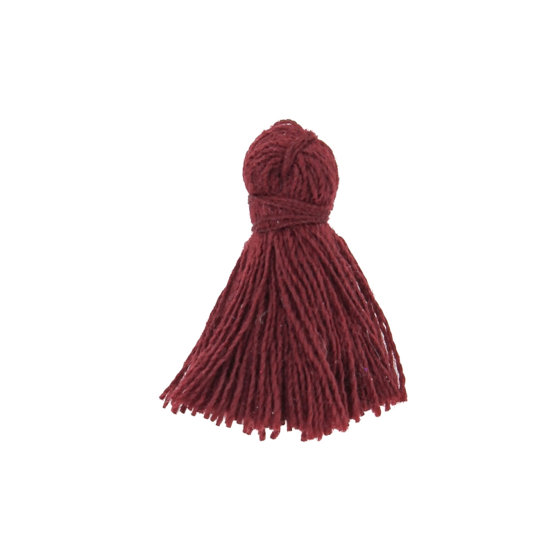 TEXTILE BEADS - TASSEL COTTON - 2.0cm BORDEAUX 234 - 20pcs.