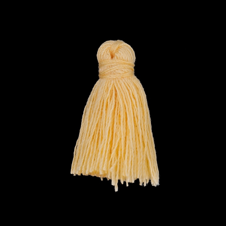 TEXTILE BEADS - TASSEL COTTON - 2.0cm YELLOW (LIGHT) 219 - PACKAGE 100pcs.