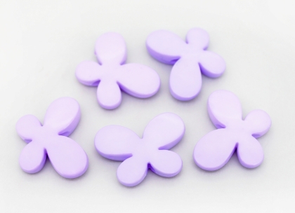 OPAQUE PLASTIC BEADS - BUTTERFLY 01 - SMOOTH - 21x29x6mm PURPLE (LIGHT) С36 - PACKAGE 500g Hole-3.0mm (250pcs.)