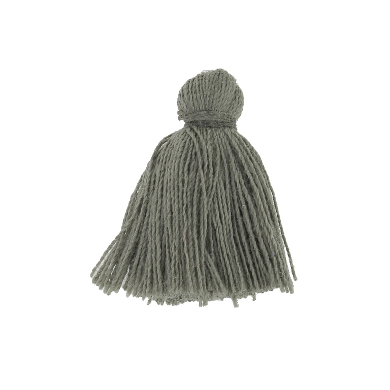 TEXTILE BEADS - TASSEL COTTON - 2.0cm GREEN MILITARY 225 - 20pcs.