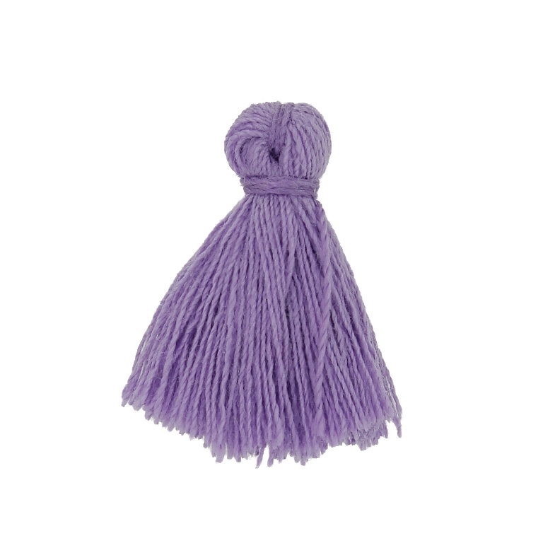 TEXTILE BEADS - TASSEL COTTON - 2.0cm PURPLE 216 - 20pcs.