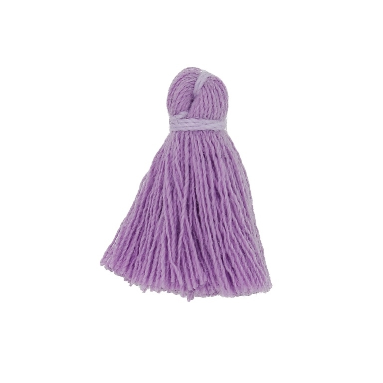 TEXTILE BEADS - TASSEL COTTON - 2.0cm PURPLE 217 - PACKAGE 100pcs.