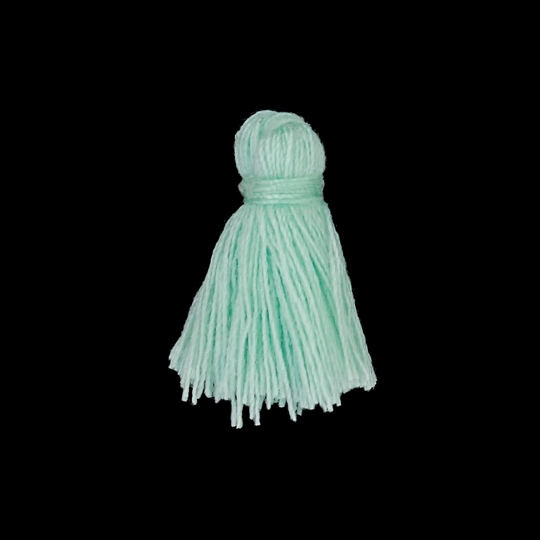 TEXTILE BEADS - TASSEL COTTON - 2.0cm MINT 199 - PACKAGE 100pcs.