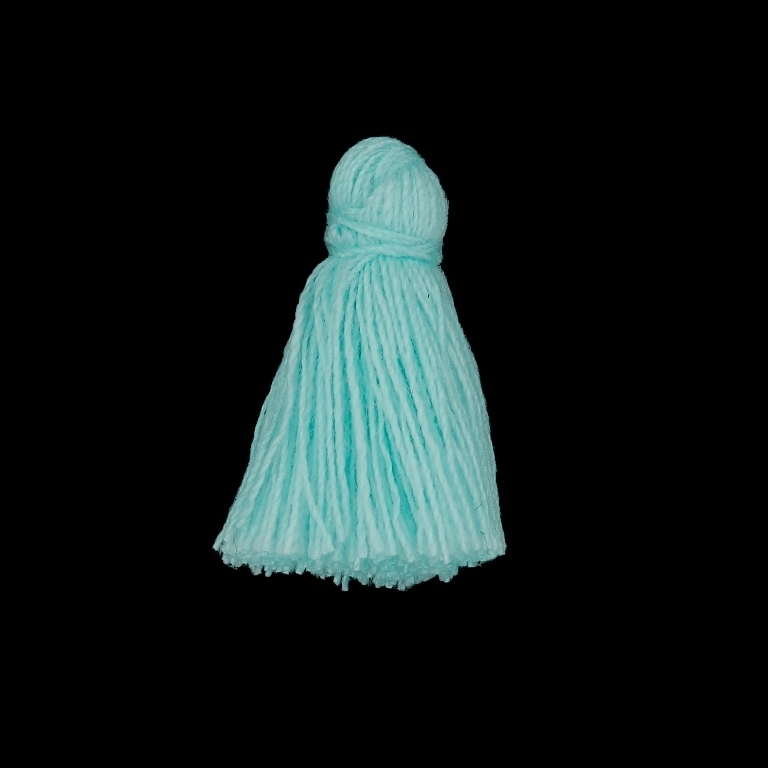 TEXTILE BEADS - TASSEL COTTON - 2.0cm MINT (LIGHT) 201 - PACKAGE 100pcs.