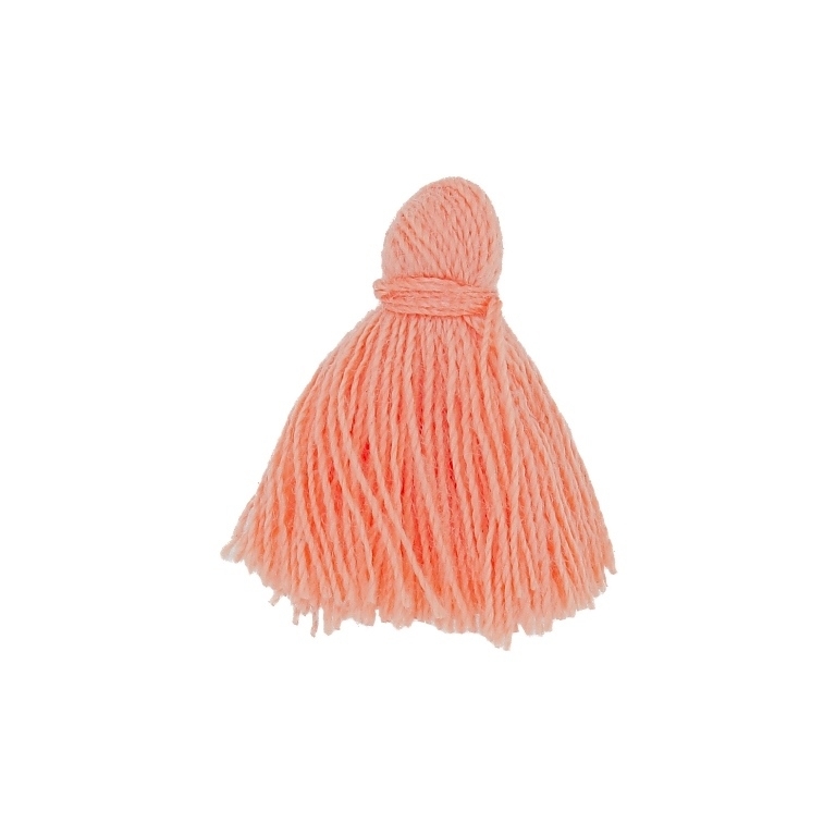 TEXTILE BEADS - TASSEL COTTON - 2.0cm PEACH 207 - PACKAGE 100pcs.