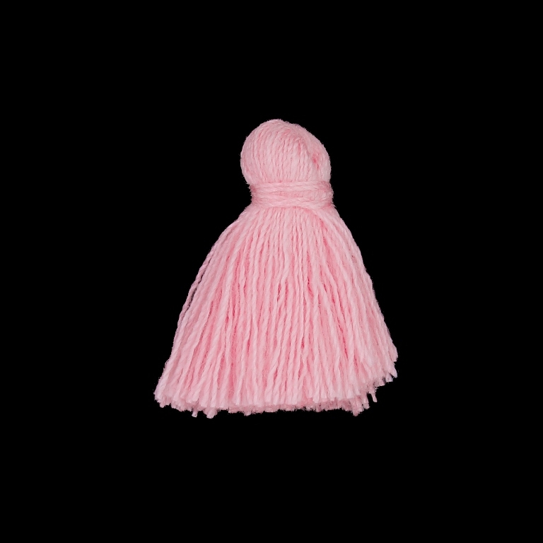 TEXTILE BEADS - TASSEL COTTON - 2.0cm PINK (LIGHT) 211 - PACKAGE 100pcs.