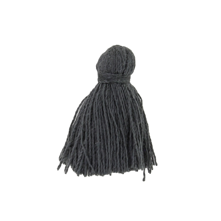 TEXTILE BEADS - TASSEL COTTON - 2.0cm GRAY (DARK) 230 - PACKAGE 100pcs.