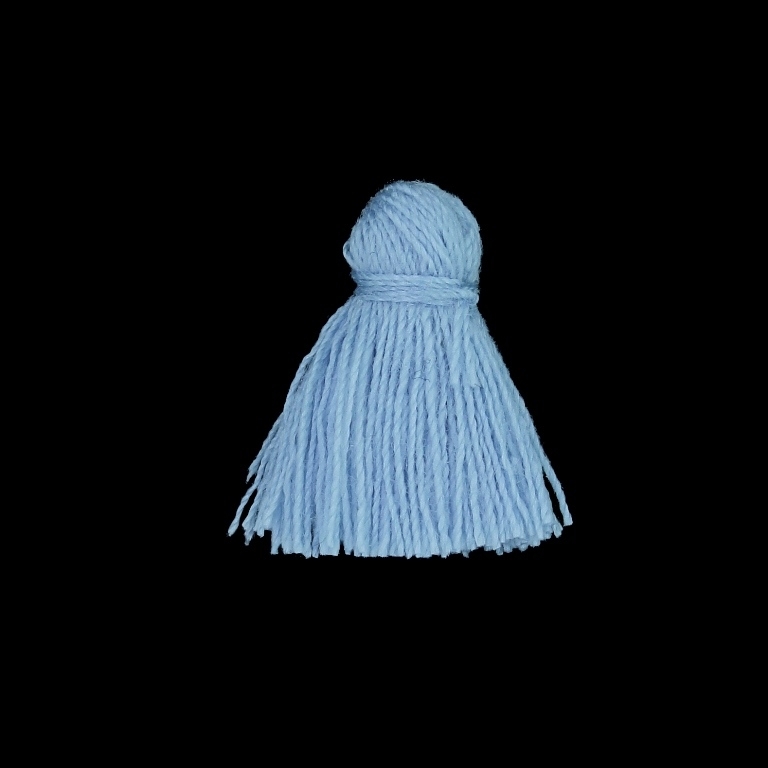 TEXTILE BEADS - TASSEL COTTON - 2.0cm BLUE (LIGHT) 202 - 20pcs.