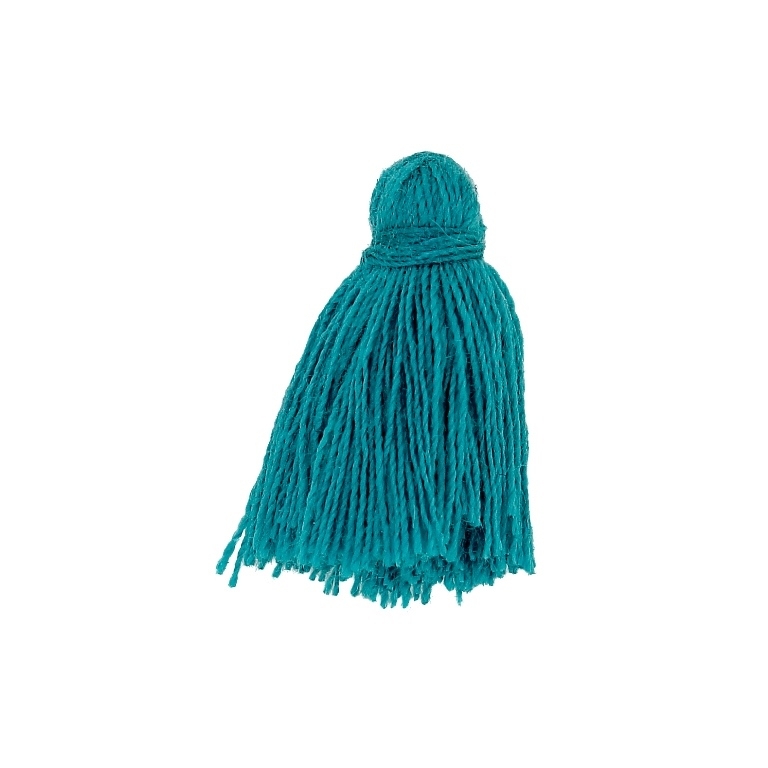 TEXTILE BEADS - TASSEL COTTON - 2.0cm TURQUOISE 205 - PACKAGE 100pcs.