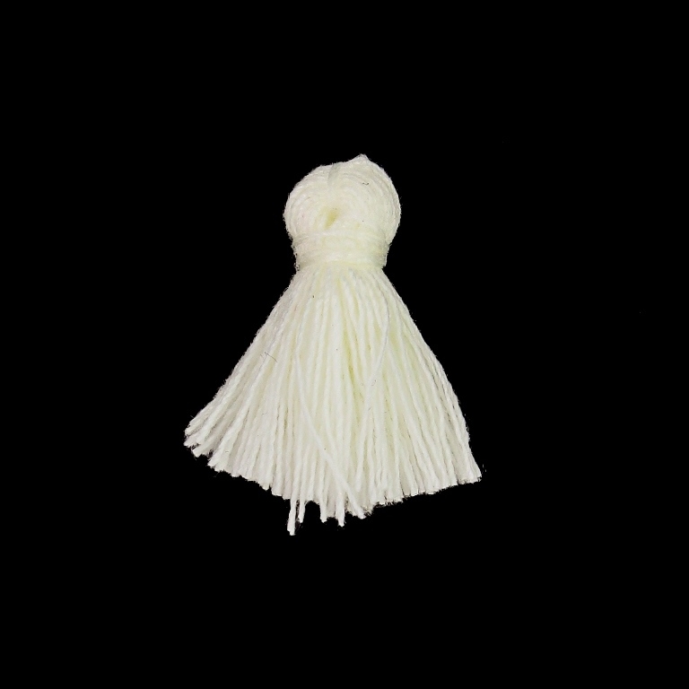 TEXTILE BEADS - TASSEL COTTON - 2.0cm CHAMPAGNE (LIGHT) 166 - 20pcs.