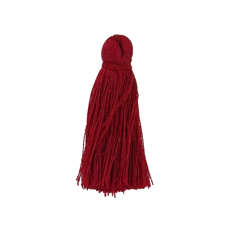 TEXTILE BEADS - TASSEL POLYESTER - 4.0cm BORDEAUX (LIGHT) 284 - PACKAGE 100pcs.