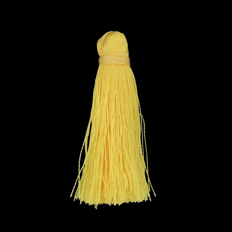 TEXTILE BEADS - TASSEL POLYESTER - 4.0cm YELLOW 252 - 10pcs.