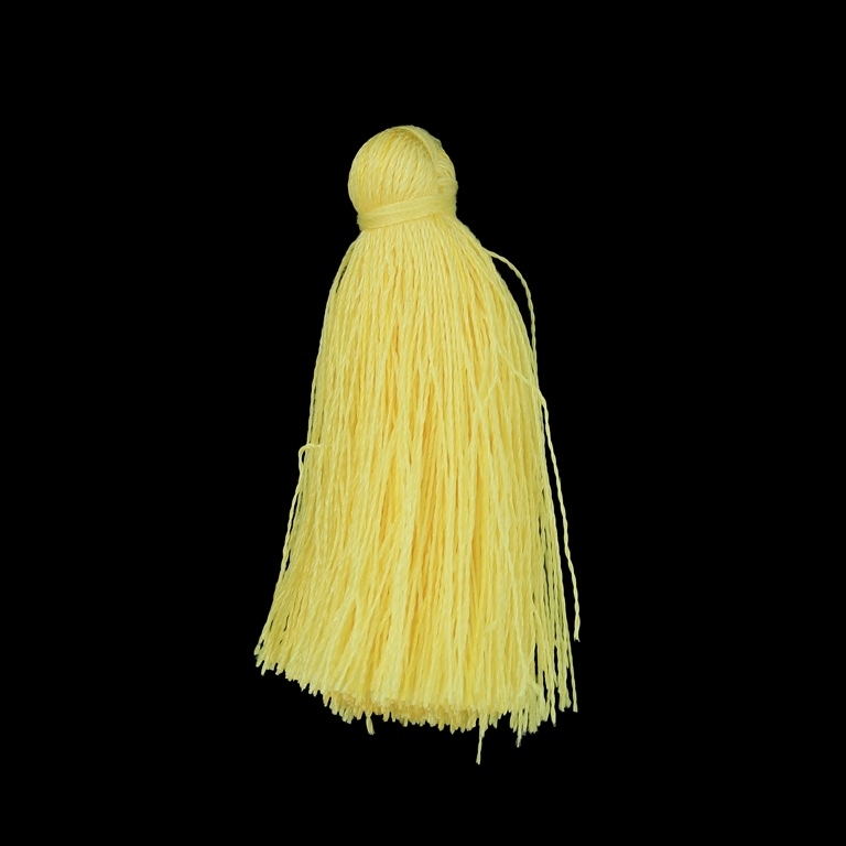 TEXTILE BEADS - TASSEL POLYESTER - 4.0cm YELLOW (LIGHT) 251 - 10pcs.