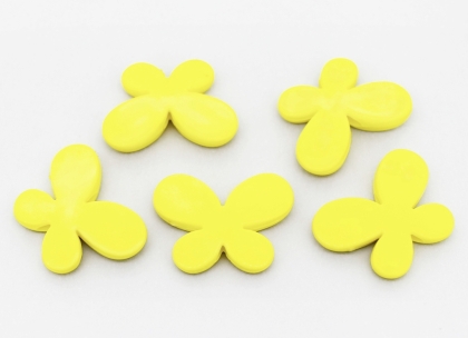 OPAQUE PLASTIC BEADS - BUTTERFLY 01 - SMOOTH - 21x29x6mm YELLOW С17 - PACKAGE 500g Hole-3.0mm (250pcs.)