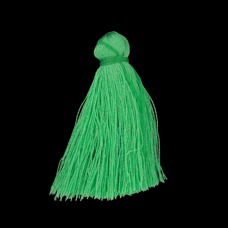 TEXTILE BEADS - TASSEL POLYESTER - 4.0cm GREEN (LIGHT) 313 - 10pcs.