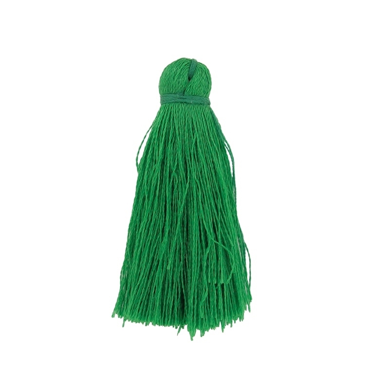 TEXTILE BEADS - TASSEL POLYESTER - 4.0cm GREEN GRASSY 315 - PACKAGE 100pcs.