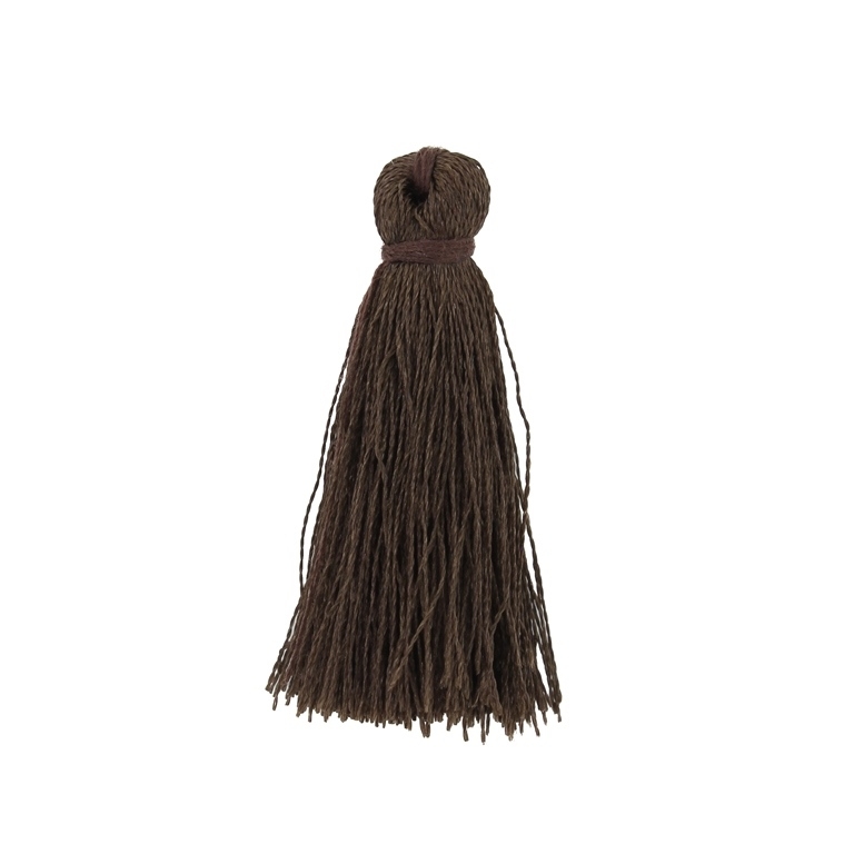 TEXTILE BEADS - TASSEL POLYESTER - 4.0cm BROWN 299 - PACKAGE 100pcs.