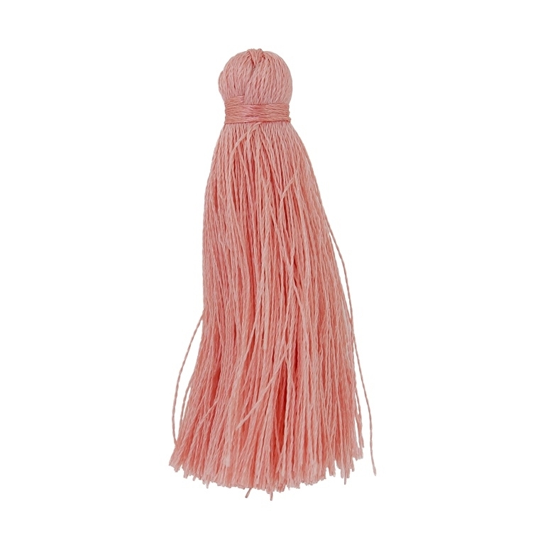 TEXTILE BEADS - TASSEL POLYESTER - 4.0cm CORAL 262 - PACKAGE 100pcs.