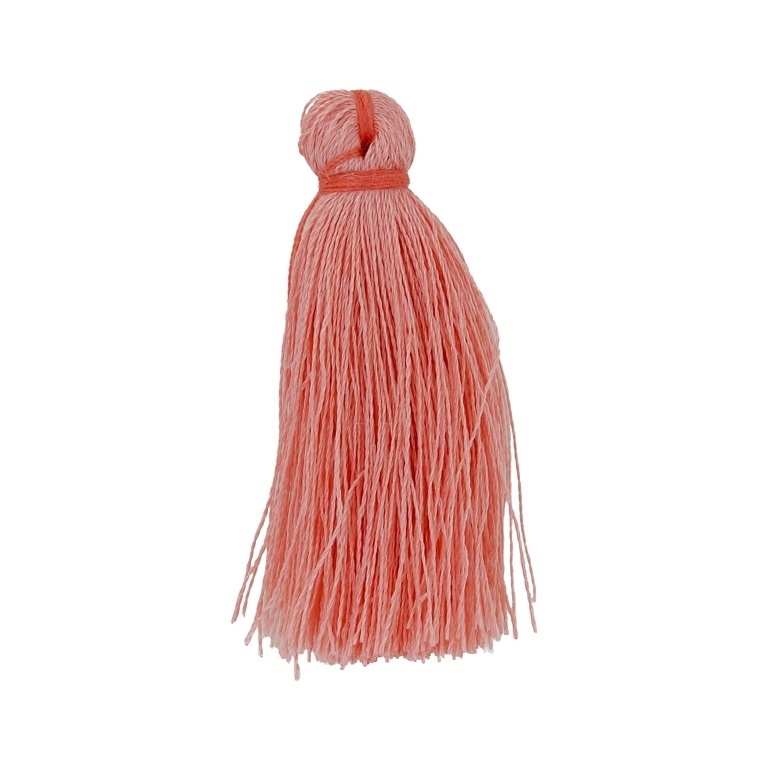 TEXTILE BEADS - TASSEL POLYESTER - 4.0cm CORAL 263 - PACKAGE 100pcs.