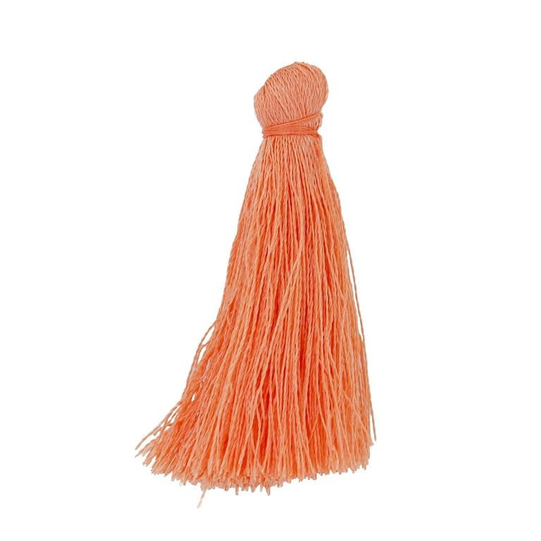 TEXTILE BEADS - TASSEL POLYESTER - 4.0cm CORAL (LIGHT) 268 - PACKAGE 100pcs.