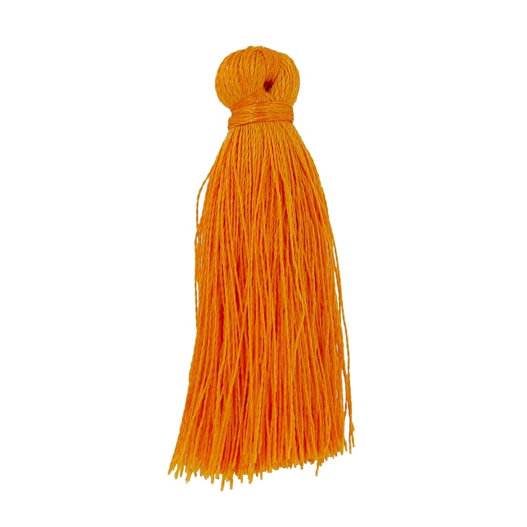 TEXTILE BEADS - TASSEL POLYESTER - 4.0cm ORANGE 88-2 - 10pcs.