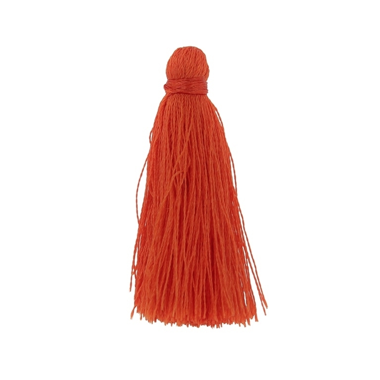 TEXTILE BEADS - TASSEL POLYESTER - 4.0cm ORANGE 257 - PACKAGE 100pcs.